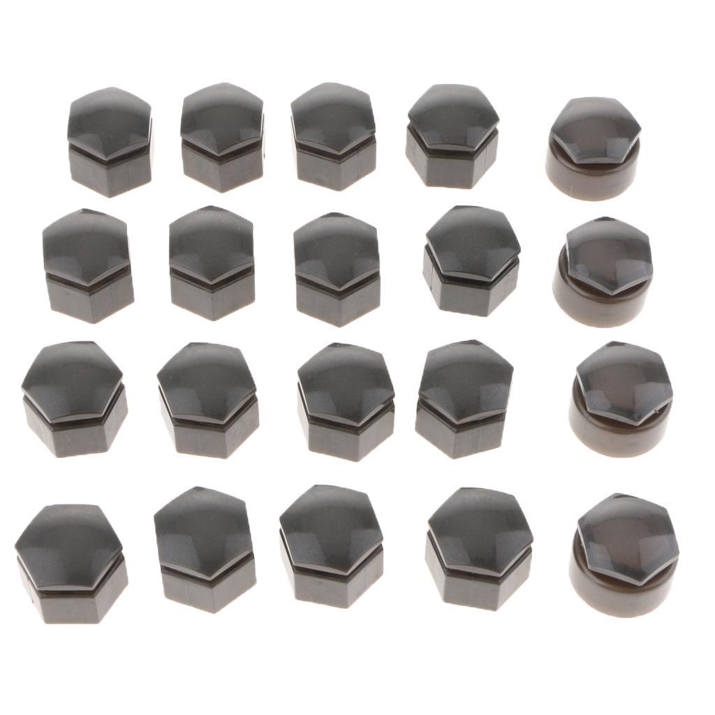 40PCS 22mm Car Hub Screw  Wheel Nut Lug Dust Cover Caps  Gray