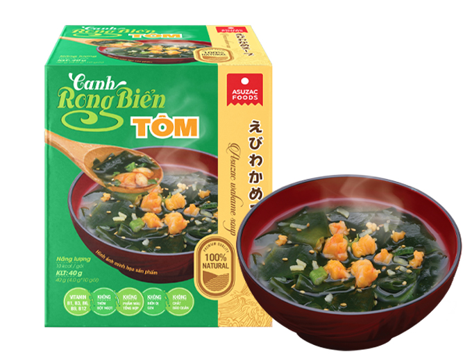 Thùng Canh rong biển tôm Asuzac 12 hộp (120 gói x 4g)