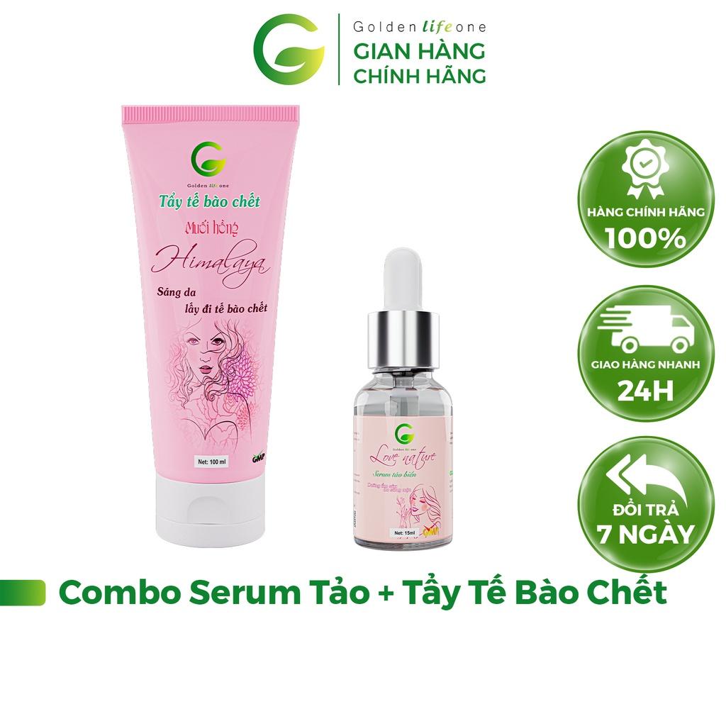 Combo Tẩy Tế Bào Chết Love Nature 100ML Muối Hồng Himalaya + Serum Tảo Biển Love Nature 15ML