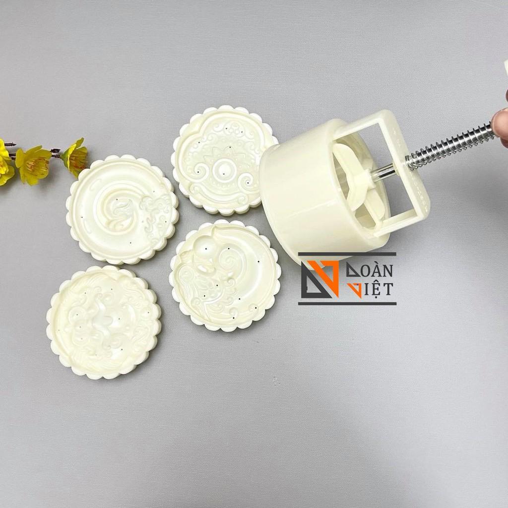 Khuôn Trung Thu 4 mặt HOA VĂN hình CHIM PHƯỢNG HOÀNG LỬA. Dụng cụ làm bánh tạo hình 3D Sắc Nét- 200gr -> 250gr