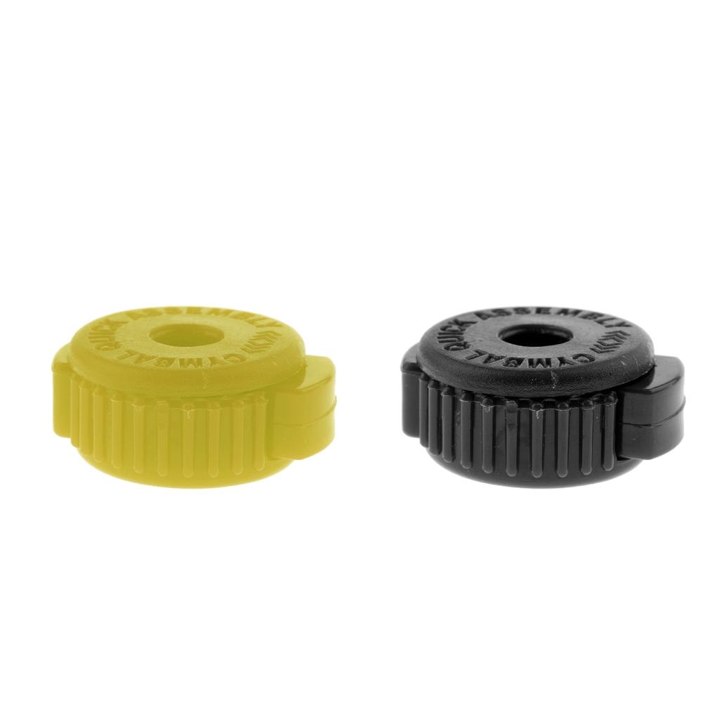 3 Pieces Quick Release Cymbal Plastic Nut for Percussion Instrument Parts Yellow