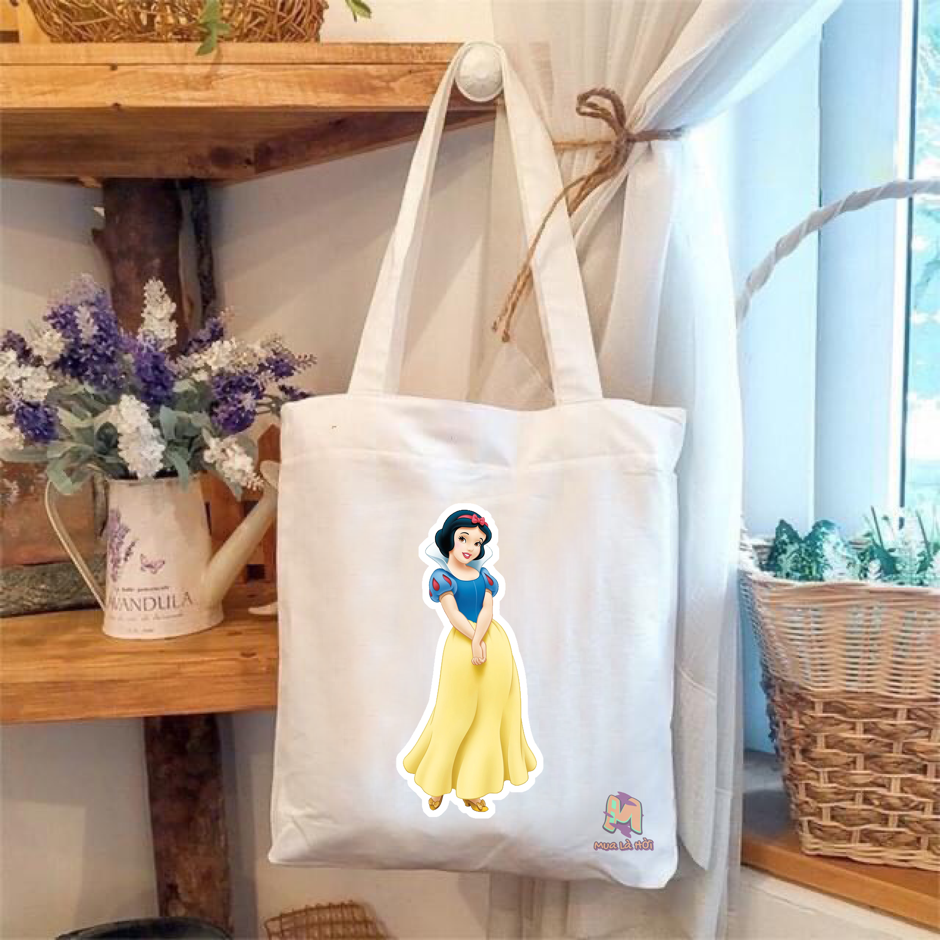 Túi Tote in hình chủ đề Snow White and The Seven Dwarfs (Bạch Tuyết và bảy chú lùn)