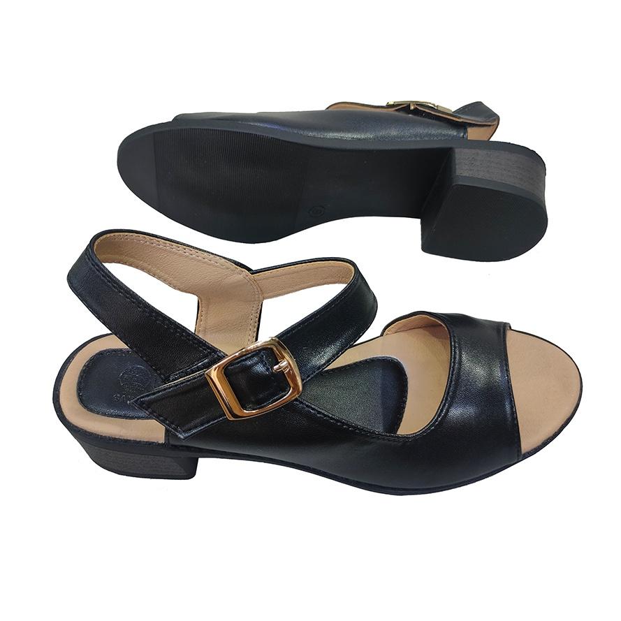 Giày Sandal Nữ Cao Gót TiTi ĐÔ Da Bò Thật Cao Cấp 3cm DNU2134c