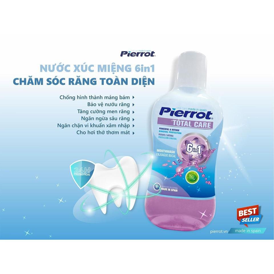 [ Tặng nước tẩy trang 100ml ] Nước súc miệng chăm sóc răng toàn diện Pierrot 500ml