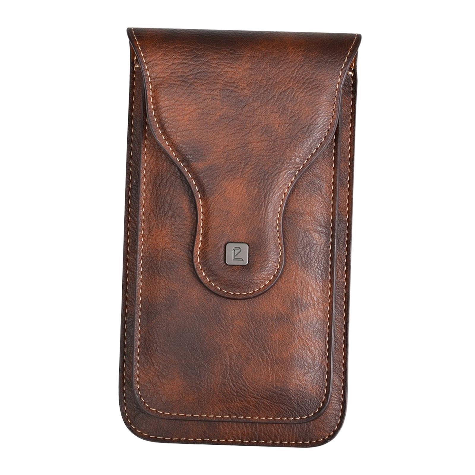 Universal Phone Holster PU Leather with Magnetic Closure Pouches for Men