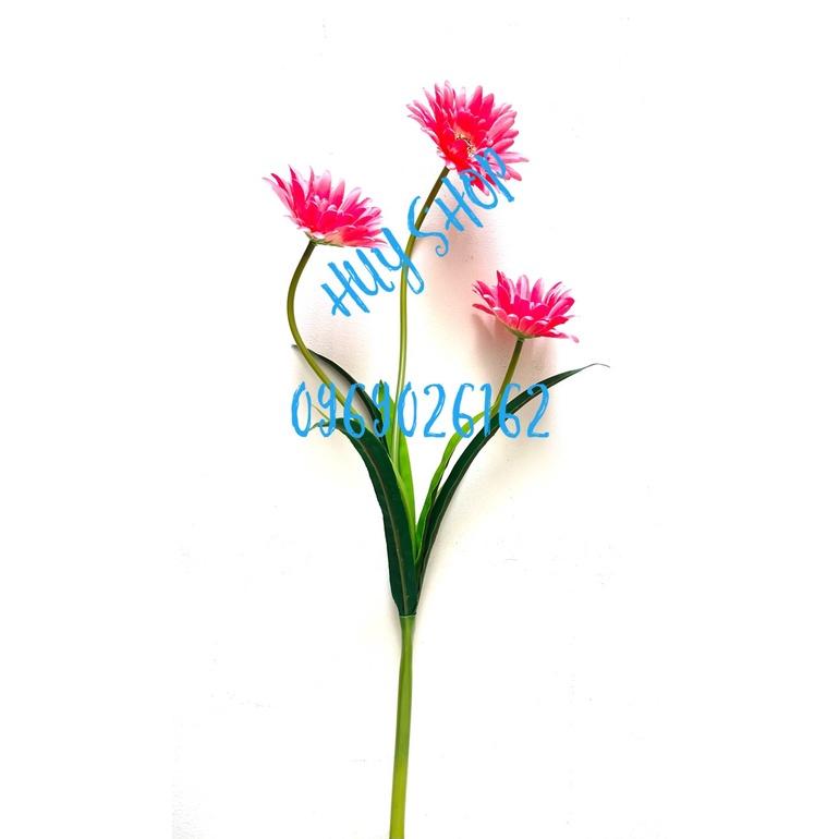 HOA GIẢ TRANG TRÍ - CÀNH HOA CÚC ĐỒNG TIỀN NHÂN TẠO 3 BÔNG
