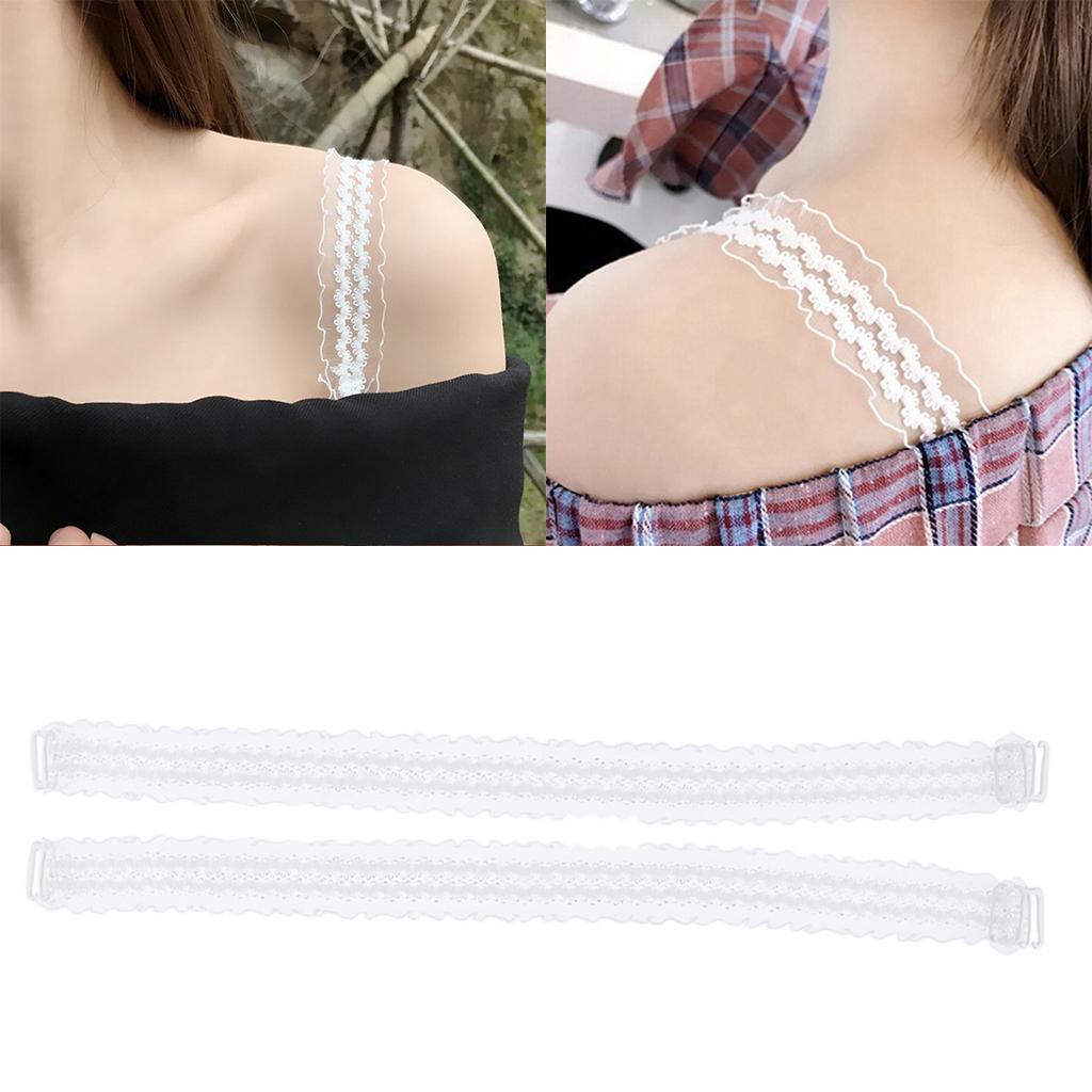 Womens Elastic Lace Bra Straps Non-slip Seamless Shoulder Strap Replacement