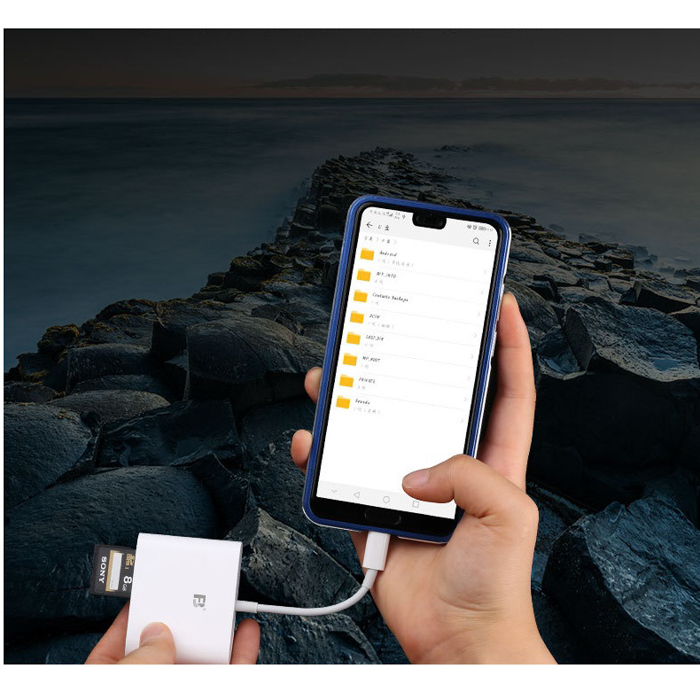 Đầu đọc thẻ 3 trong 1 (SD, CF, TF) cho điện thoại Android OTG Type-C hàng chuẩn kết nối ổn định