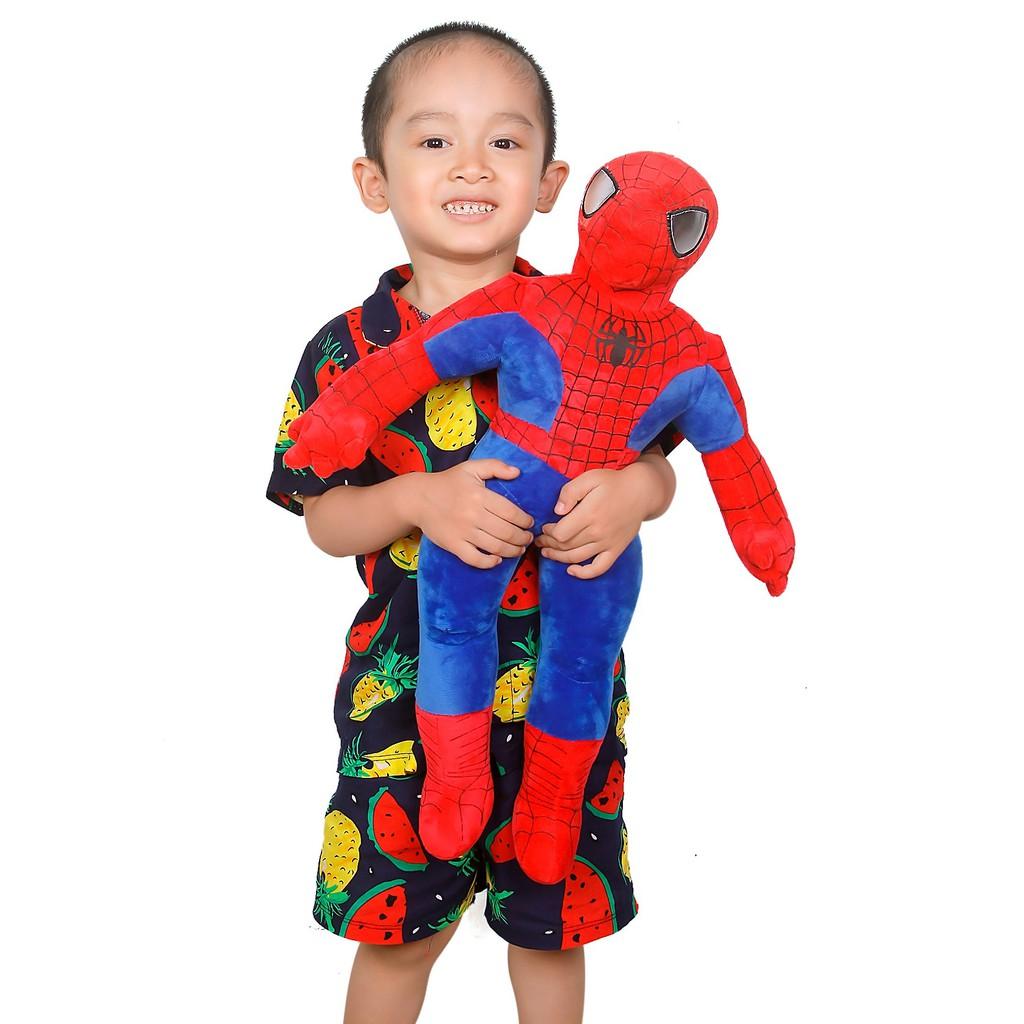 Gấu Bông Siêu Anh Hùng Người Nhện Spiderman (35cm----80cm) Hàng Xịn Cao Cấp (Tặng Kèm 1 Ví Da 12 Ngăn Đựng Thẻ Atm, Cccd)