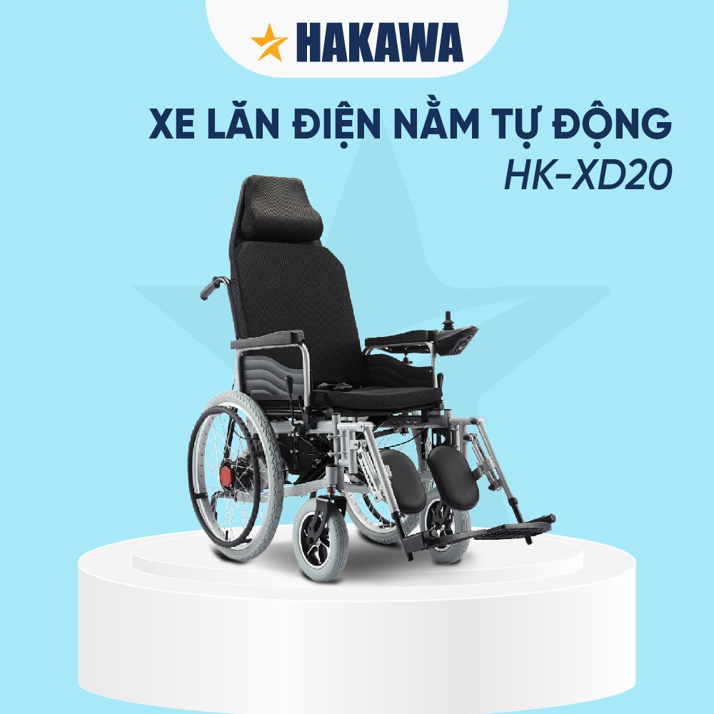 Xe lăn điện ngả nằm tự động HAKAWA HK-XD20 - Ngã nằm thành giường tự động - Bảo hành chính hãng 12 tháng - Hàng nhập khẩu