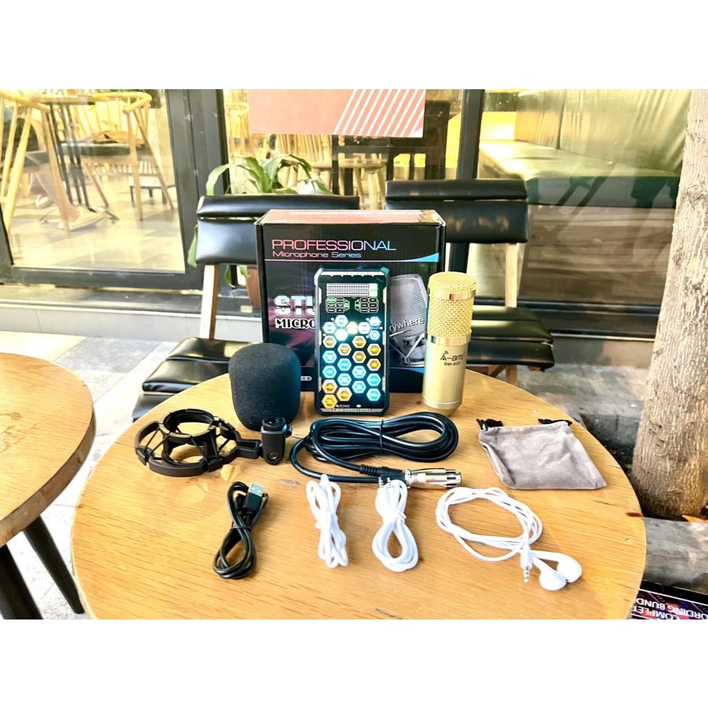 Combo Sound card K9 mobile và Micro BM 900 Chơi game, thu âm, livestream, karaoke online, pk dễ dàng