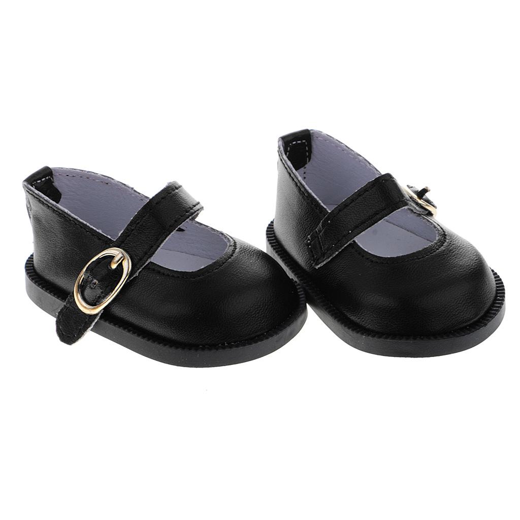 New Doll Party PU Leather Shoes for 18'' AG American Doll My Life Dolls Black