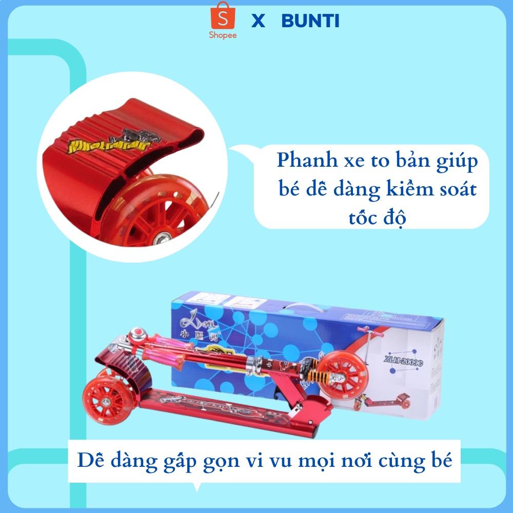 Xe Trượt Scooter Cho Bé 2 Bánh Có Đèn Led Phát Sáng Cho Bé Từ 2-10 Tuổi Có Đèn Led Phát Sáng BUNTI T2009C