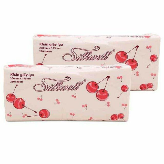 Combo 2 gói giấy rút lụa Silkwell 1 gói 280 tờ