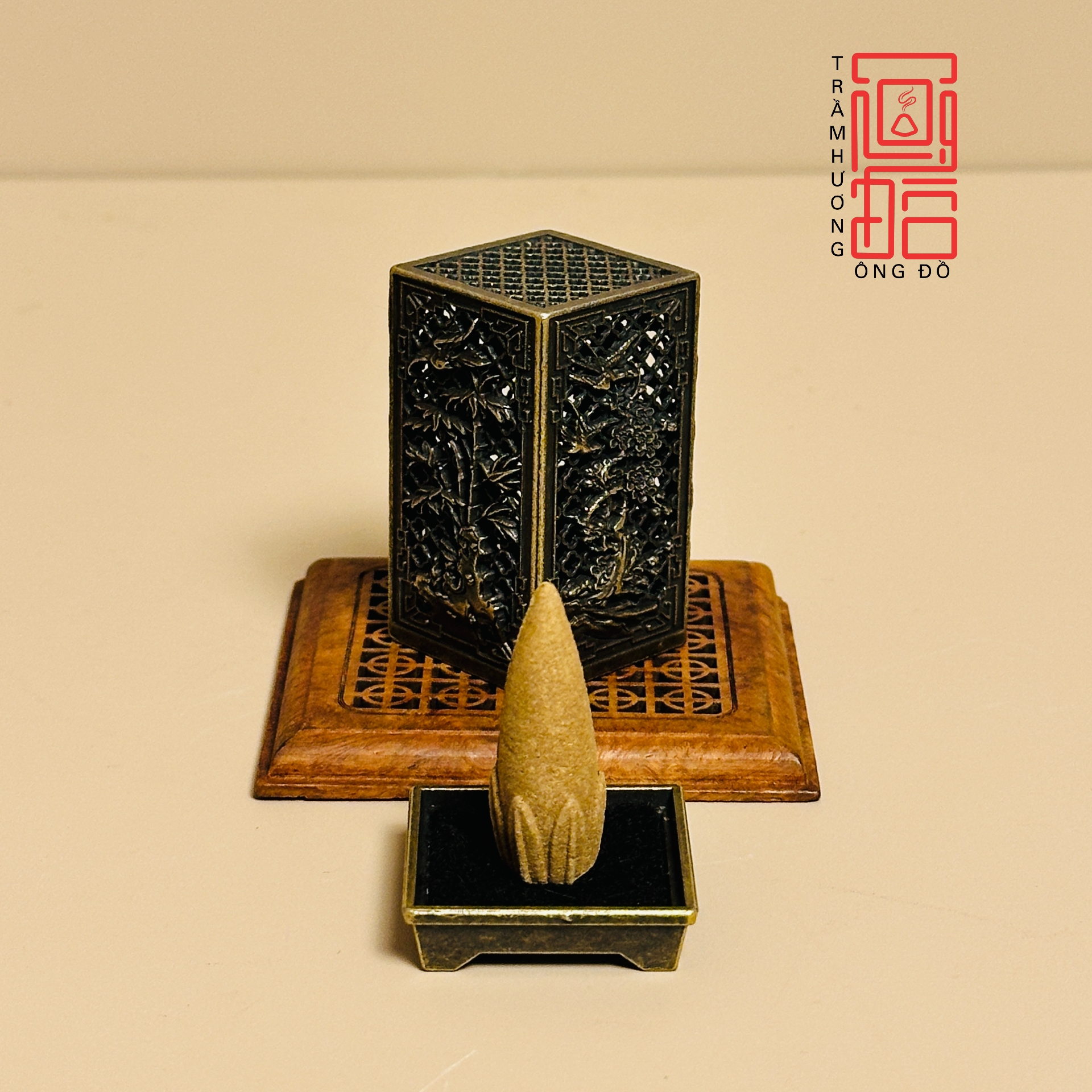 Lư Mini Tứ Quý Xông Nhang Trầm Hương