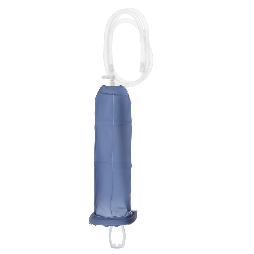 Foldable Women Men Enema Bag Kit Clean Anal Douche with Tips Set 2L Plastic