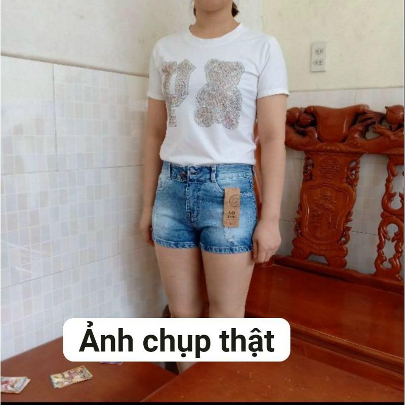 Quần Short Jean Nữ Vải Co Giãn