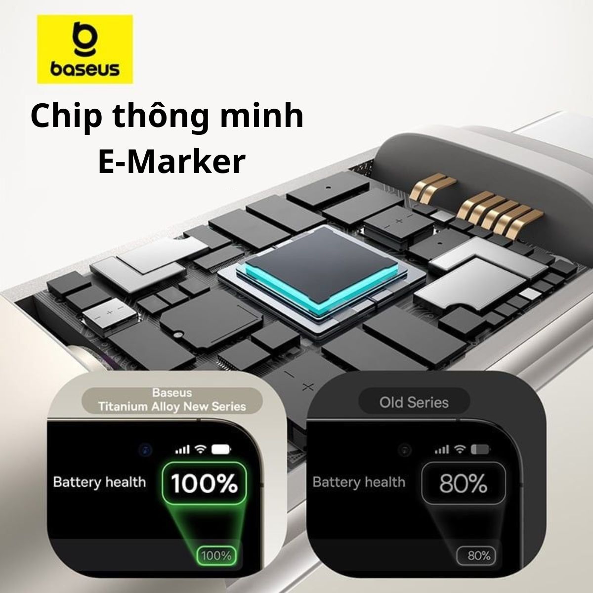 Cáp sạc nhanh Type-C to Type-C Baseus Titanium Alloy Fast Charging Cable 100W (480Mbps) - Hàng chính hãng