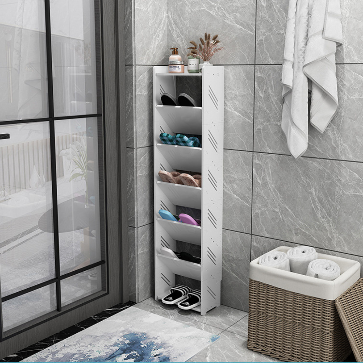 Kệ Để Giày Dép Tiết Kiệm Diện Tích Chống Nước, Giá Đựng Giày 6 Tầng Phong Cách Hàn Quốc 120*17*26 _Lốc Xoáy