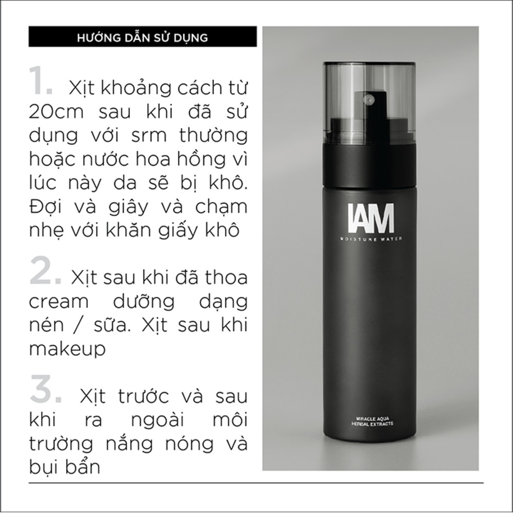 Nước thần xịt khoáng dưỡng da IAM - IAM MOISTURE WATER - 90ml