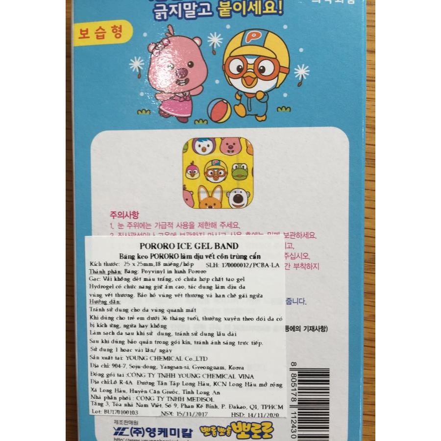 Băng keo PORORO làm dịu vết côn trùng cắn (loại 18 miếng)