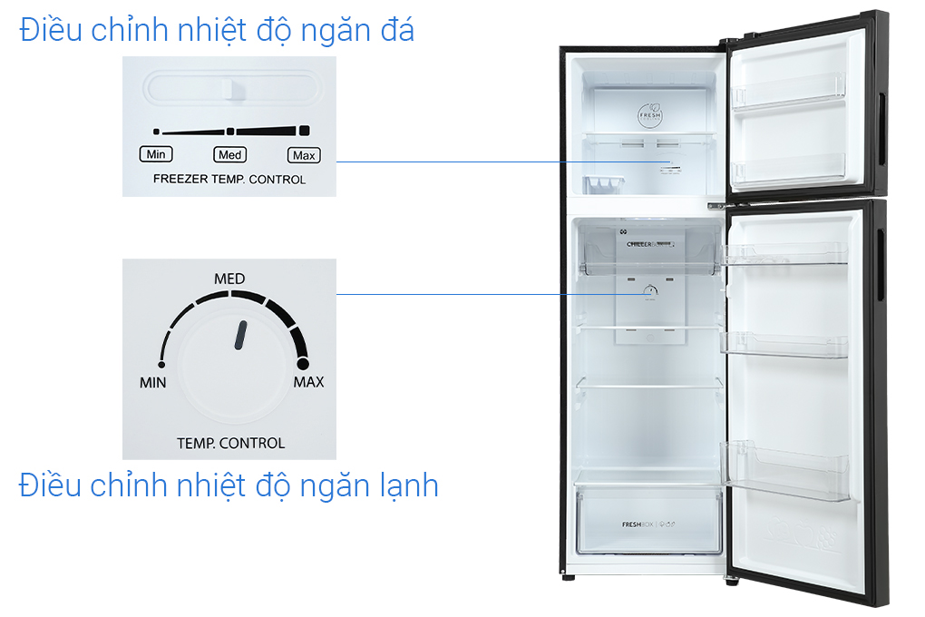 Tủ lạnh Aqua Inverter 283 lít AQR-T299FA - Hàng chính hãng