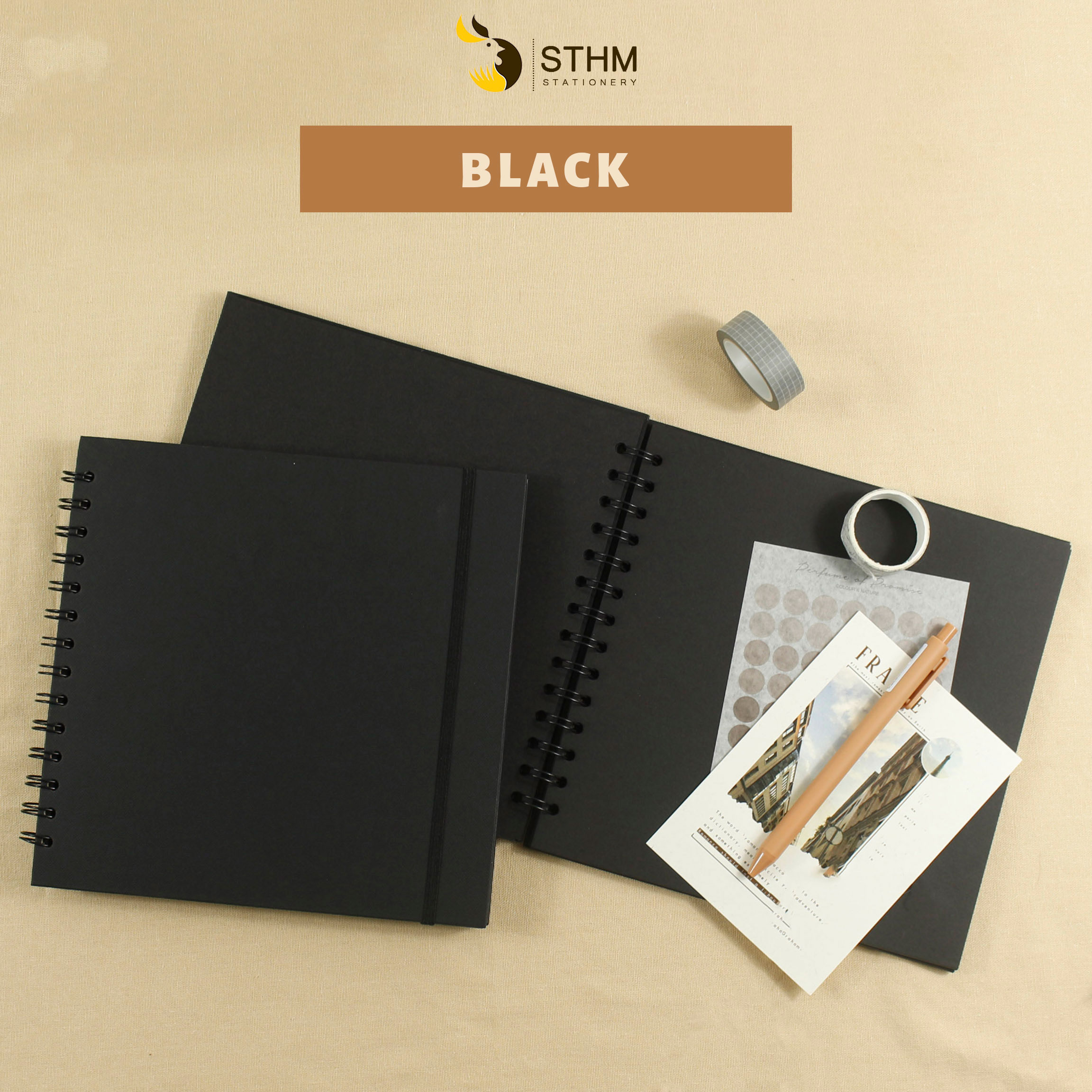 Sổ dán ảnh - Scrapbook 20x20cm 50 trang giấy mỹ thuật cao cấp dày 250gsm - STHM stationery