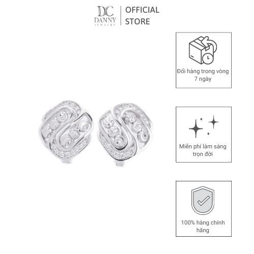 Bông Tai Nữ Bạc 925 Danny Jewelry Xi Bạch Kim Đính Đá CZ NI4GZ002