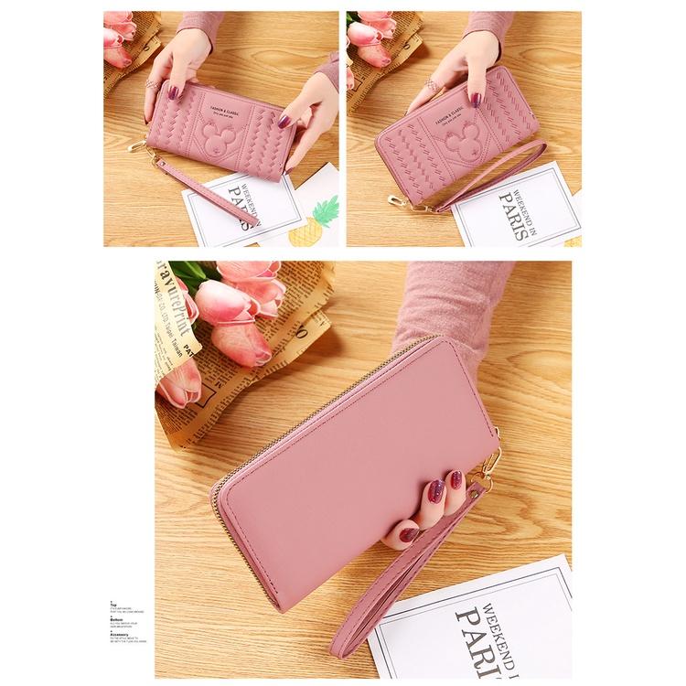 Ví nữ cầm tay dài cute thời trang Hàn Quốc đẹp sang trọng đựng điện thoại nhiều ngăn giá rẻ LUKADO VDCT02