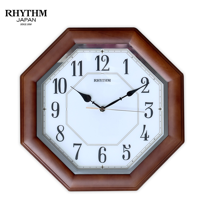 Đồng Hồ Treo Tường Nhật Bản Rhythm Cmg912Nr06, Kt 34.0 X 34.0 X 4.5Cm, 1.11Kg Vỏ Gỗ. Dùng Pin.