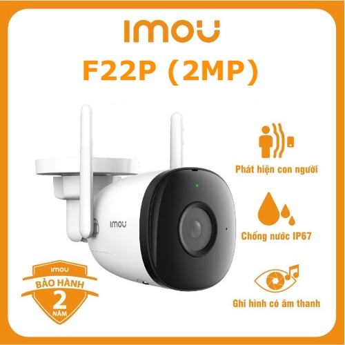 Camera IMOU Ngoài Trời Bullet 2E F32FP 3mpx 2K / F52FP 5mpx 3K Siêu Nét, Có Màu Ban Đêm, Có Mic Thu Âm - Hàng Chính Hãng