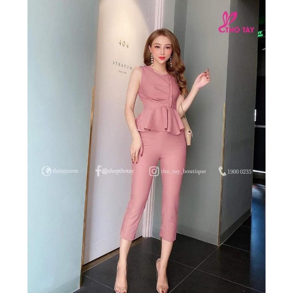 Set bộ xếp ly 3 nút, cả 1 set đồ mặc ở nhà hay ra phố vẫn sịn sò, kèm hình thật
