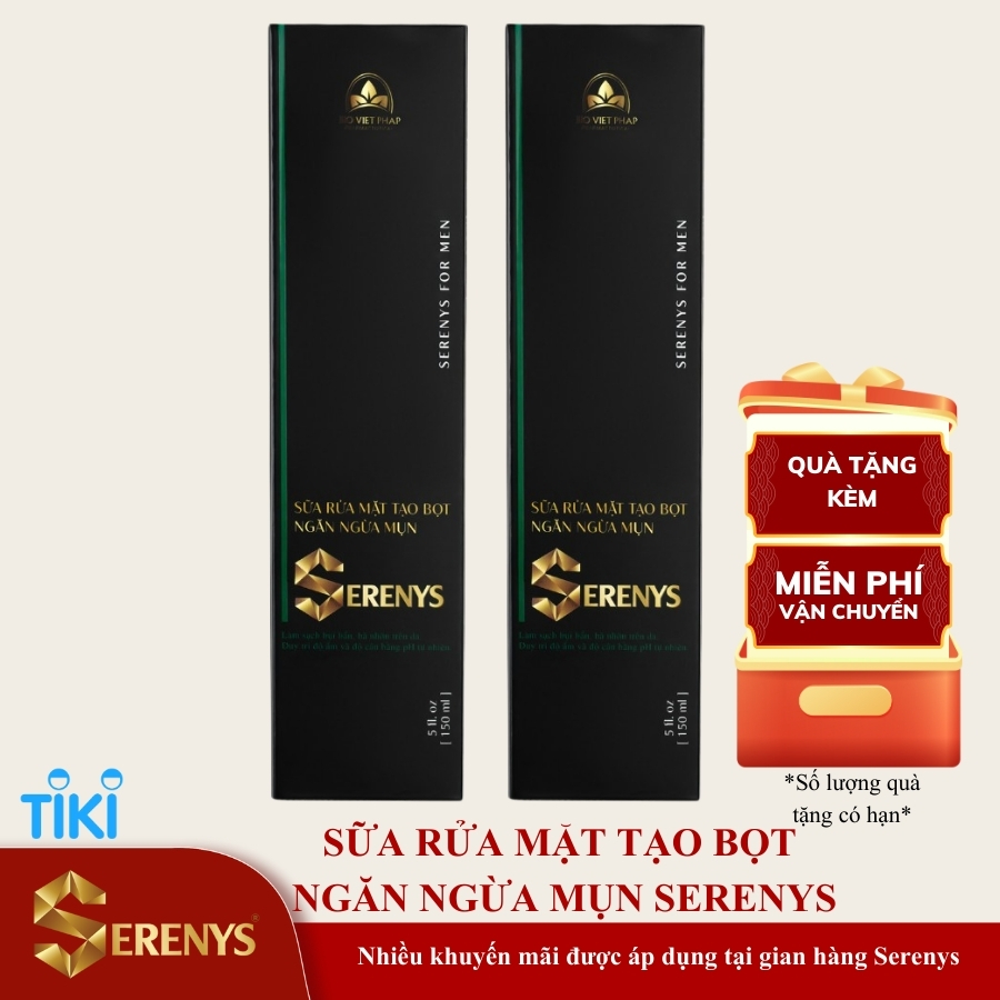 Combo 2 Chai Sữa Rửa Mặt Dạng Bọt Tuyết Serenys 150ml  Làm Sạch Sâu, Dịu Nhẹ Cho Da Dầu & Da Mụn