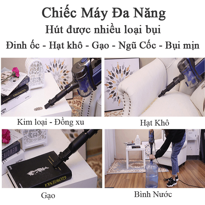 Máy Hút Bụi Cầm Tay KBF05-08 2 in 1, tích hợp các đầu hút tiêu chuẩn sử cho các loại bụi khác nhau -  Hàng Chính Hãng