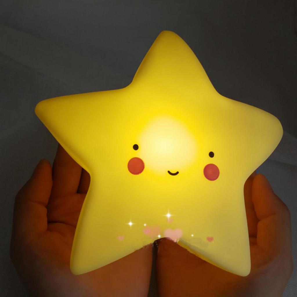 Star Shape Kids Bedroom Night Light Bedside Table Lamp Battery Operated Lamp