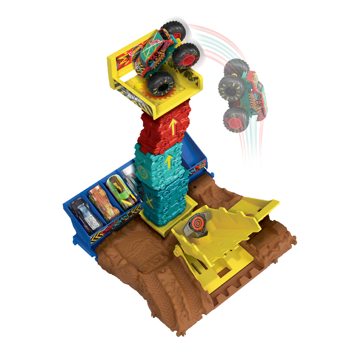Bộ Đấu Trường Monster Trucks - Đánh Đổ Tòa Tháp Hot Wheels HNB92