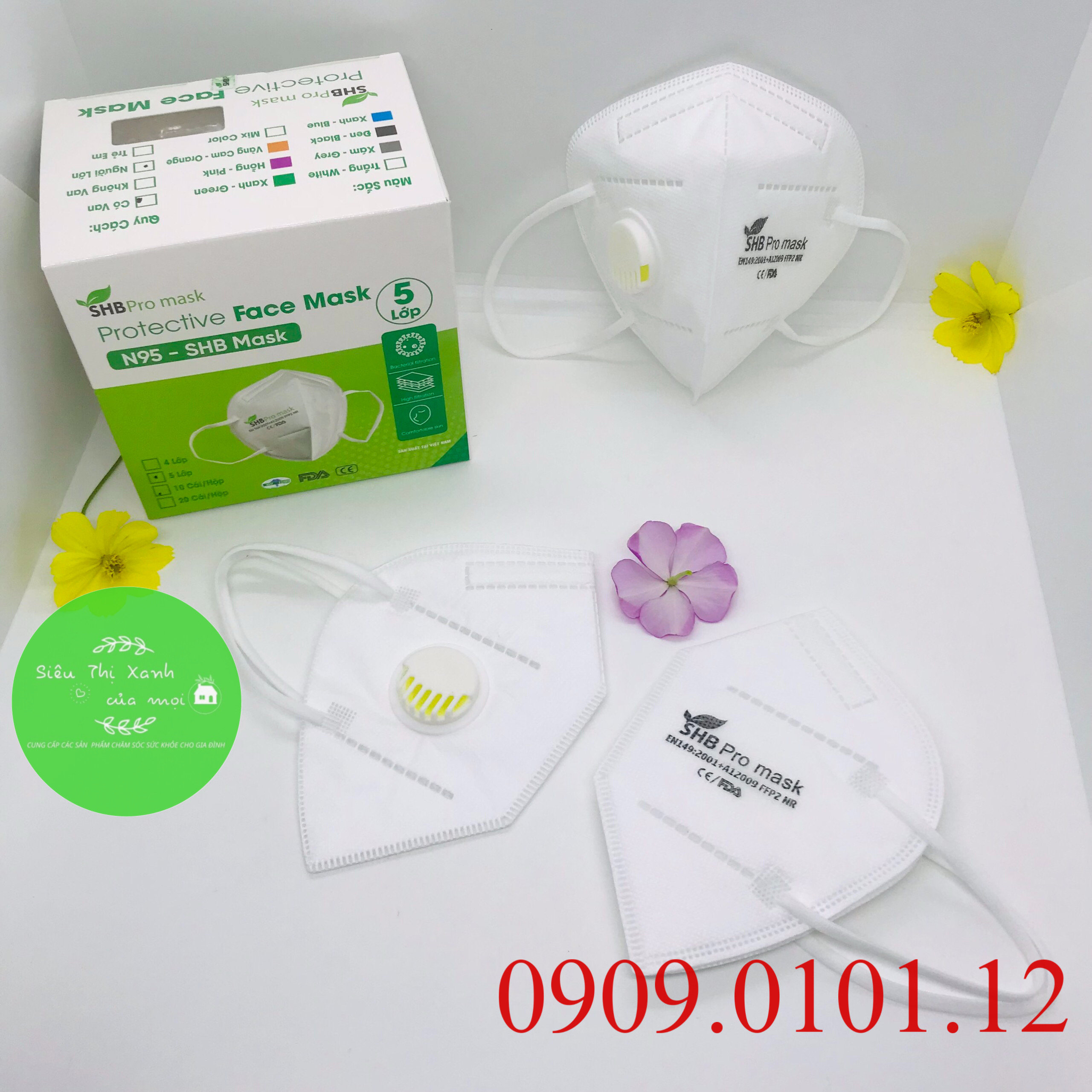 Khẩu trang n95 có van thở SHB Pro Mask, Kn95 cao cấp 5 lớp kháng khuẩn chuẩn FFP2