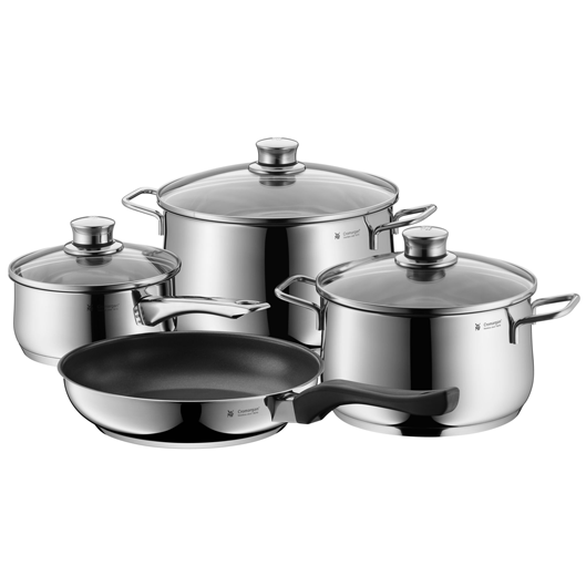 Bộ Nồi Chảo Inox WMF Diadem Plus 4 Món Cookware Set Đáy Từ 3 Lớp - 0730276040