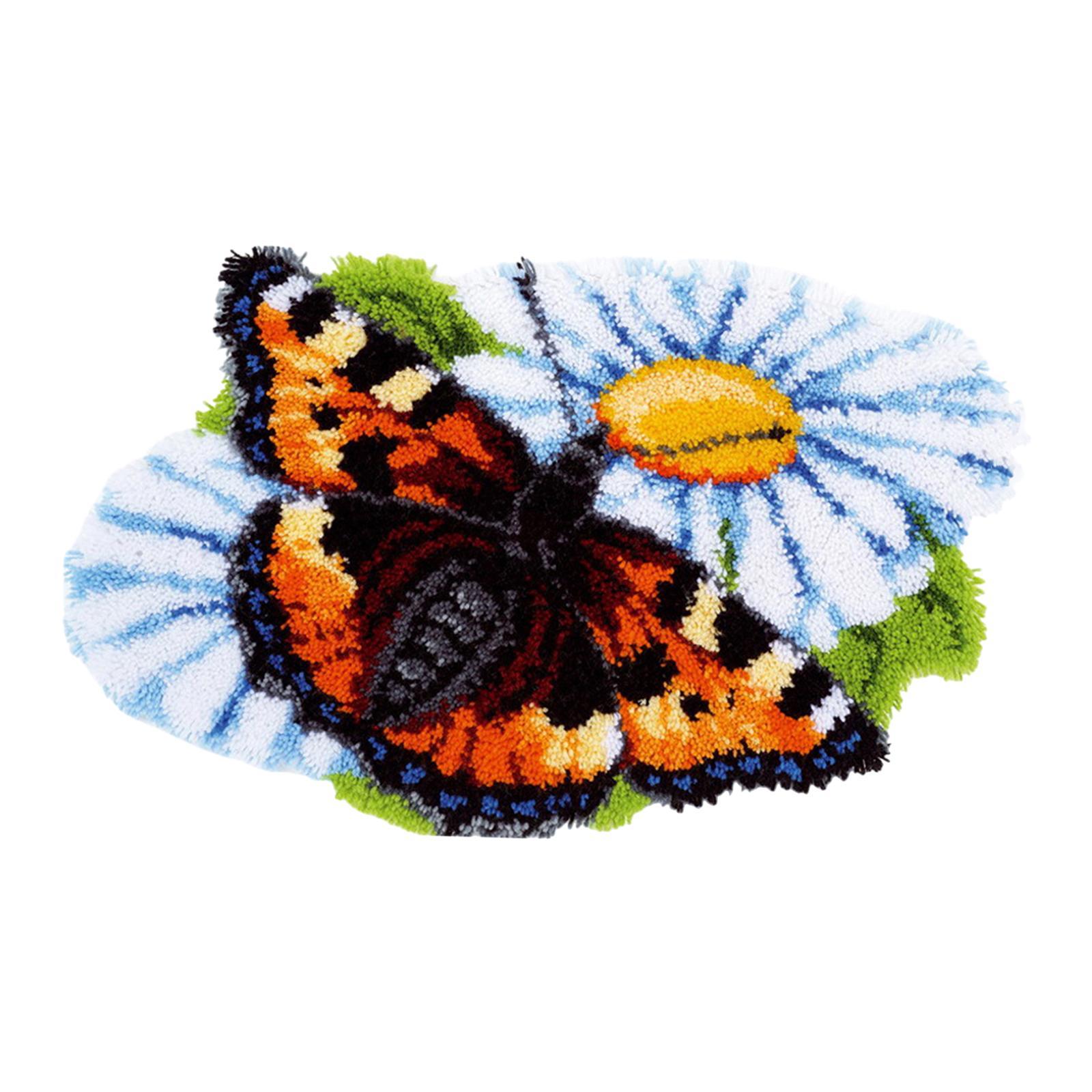Creative Latch Hook Rug Kits Handcraft Crocheting DIY Unfinished Cross Stitch for Carpet Cushion Doormat Accessories Adults and Kids