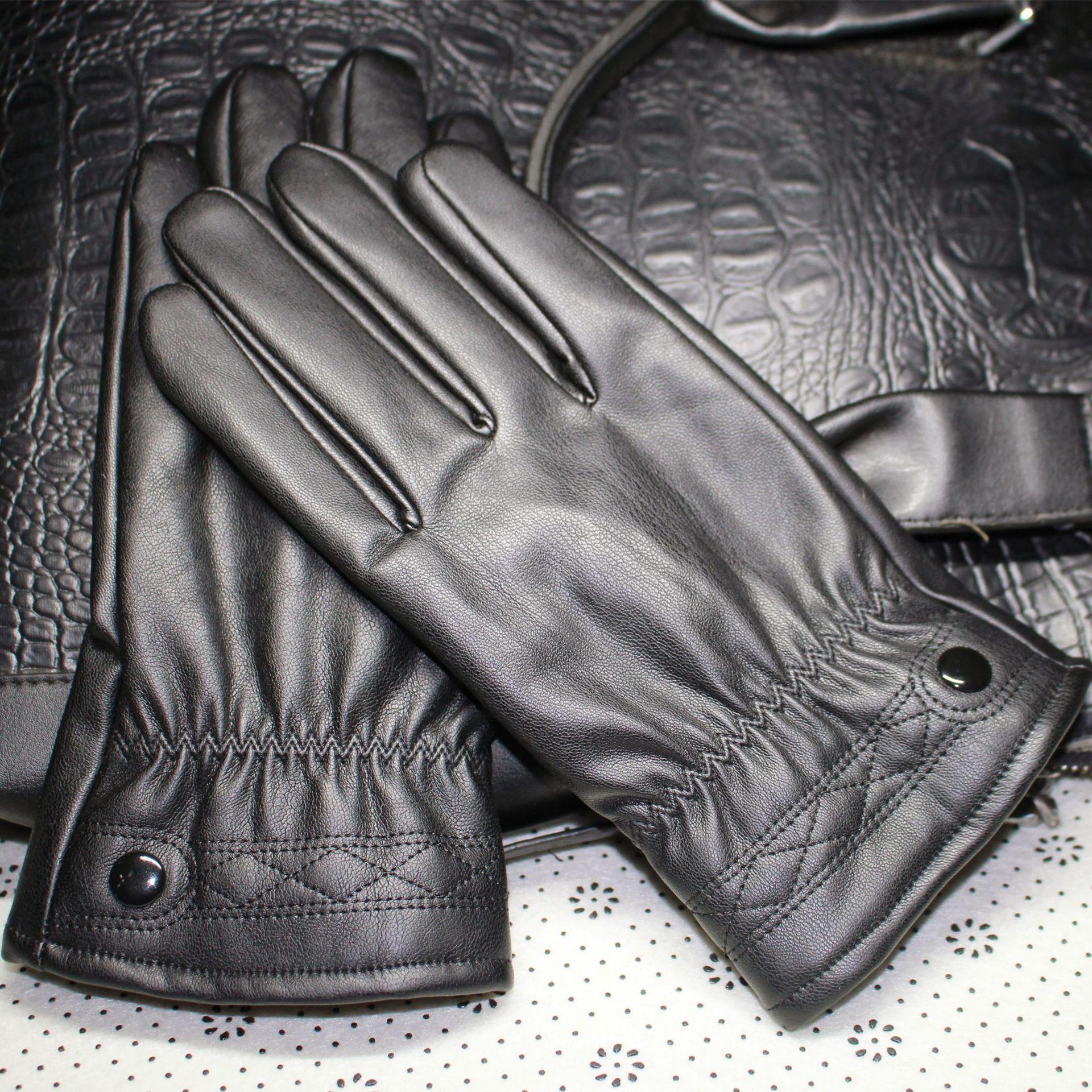 Ưu đãi đặc biệt găng tay da mùa đông nam và nữ phiên bản Hàn Quốc màn hình cảm ứng ấm chống lạnh cộng với găng tay ngoài trời chống thấm nước nhung dày đi xe máy