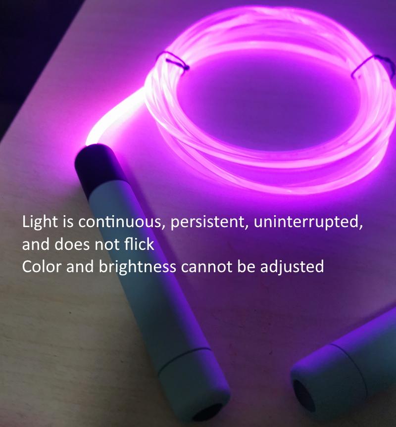 Colorfull Đêm Dây Cáp Quang Dạ Quang 2.8M 4.5Mm LED Ban Đêm Nhẹ Người Lớn Trẻ Em Trẻ Em Nhảy Dây Nhảy Có Thể Điều Chỉnh