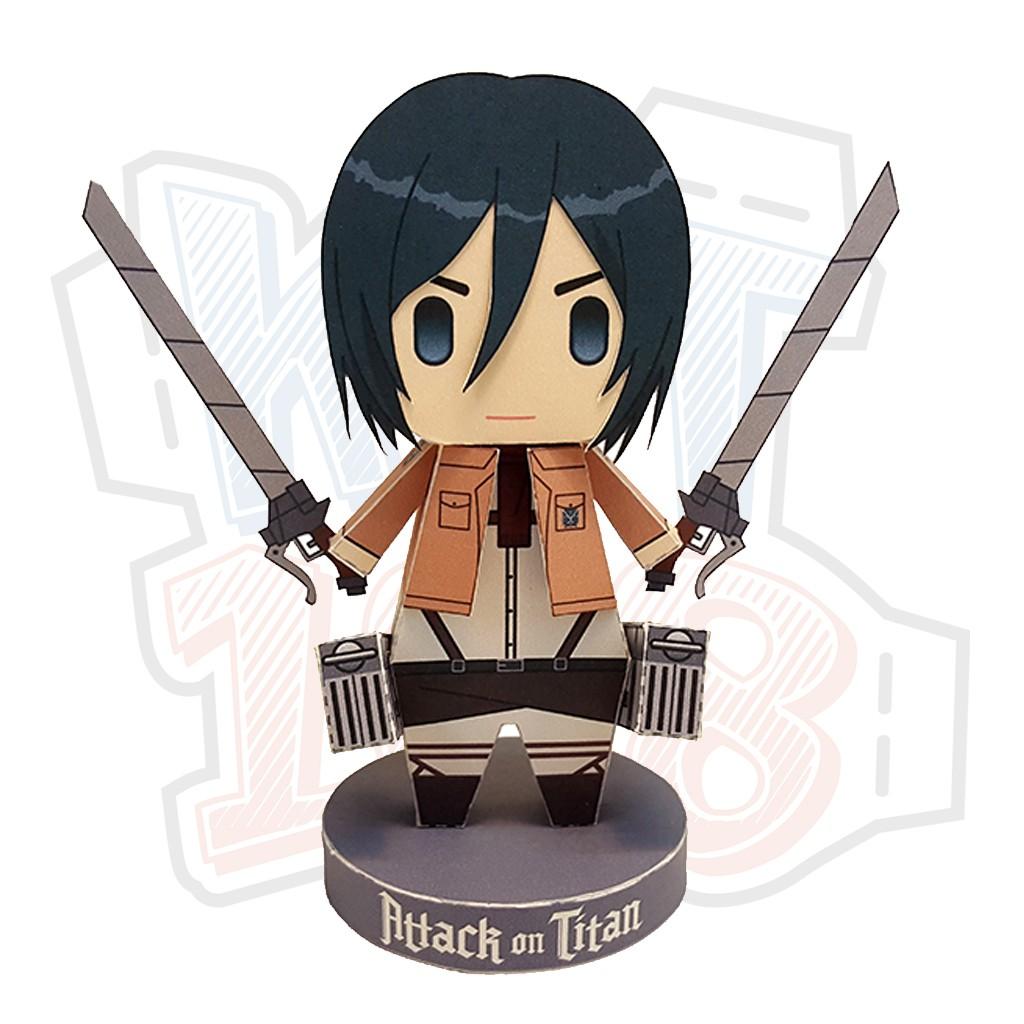 Mô hình giấy Anime Chibi Mikasa Ackerman - Attack on Titan