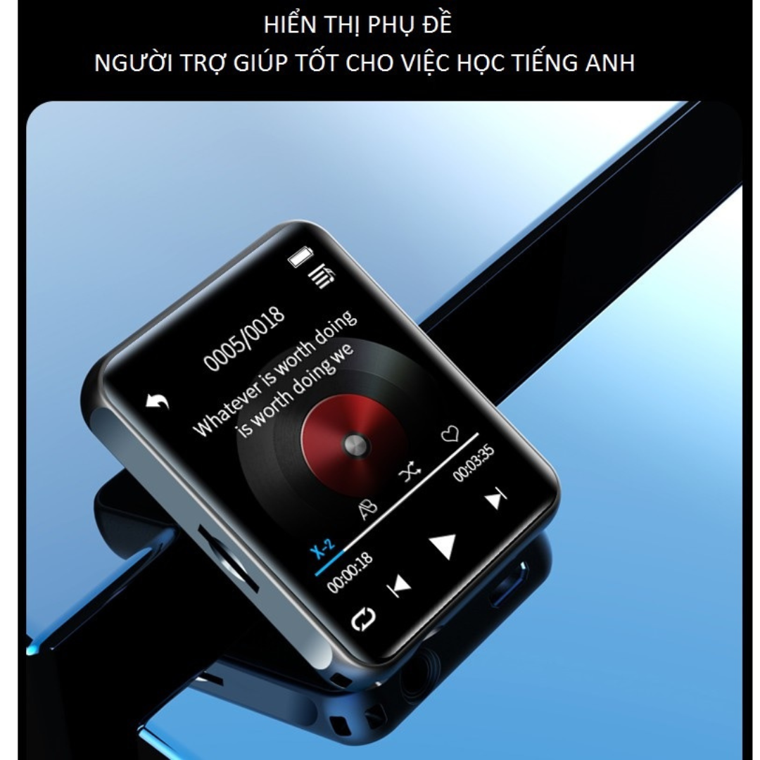 Ruizu M9 - Máy nghe nhạc đỉnh cao: Âm thanh Hi-Fi, Màn hình cảm ứng 1.8inch, Bluetooth 5.0, Thiết kế thời trang, Đa chức năng FM Radio Ebook Báo thức Ghi âm, Pin trâu, Giá siêu hấp dẫn. Trải nghiệm âm nhạc sống động, mọi lúc mọi nơi – Hàng Nhập Khẩu