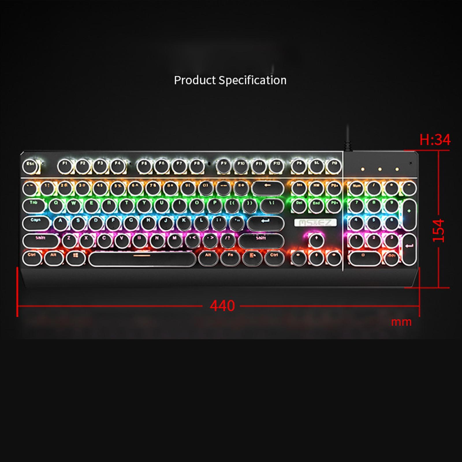 Mechanical Gaming Keyboard RGB Backlit 104 Keys for PC