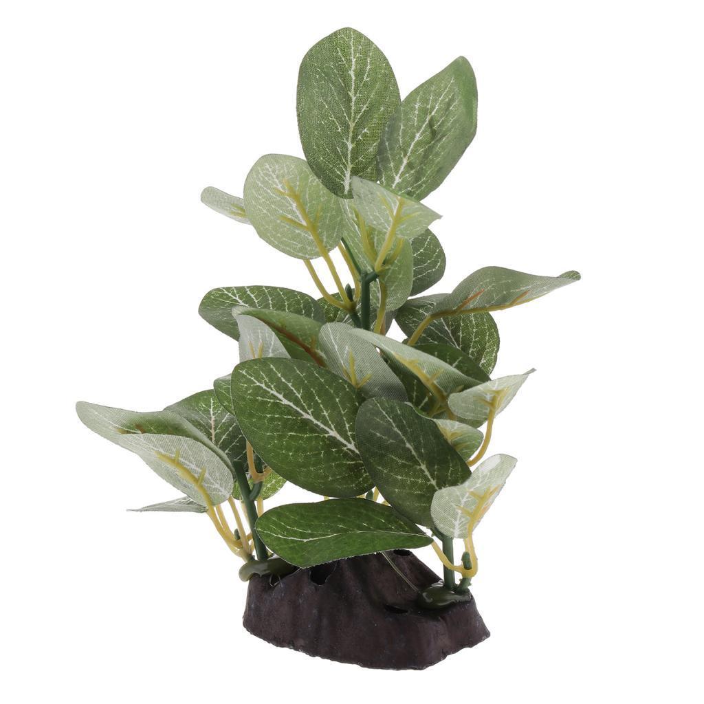 2x Reptile Resin Decor Plant Reptile Hiding Plant Lizard Turtle Habitat