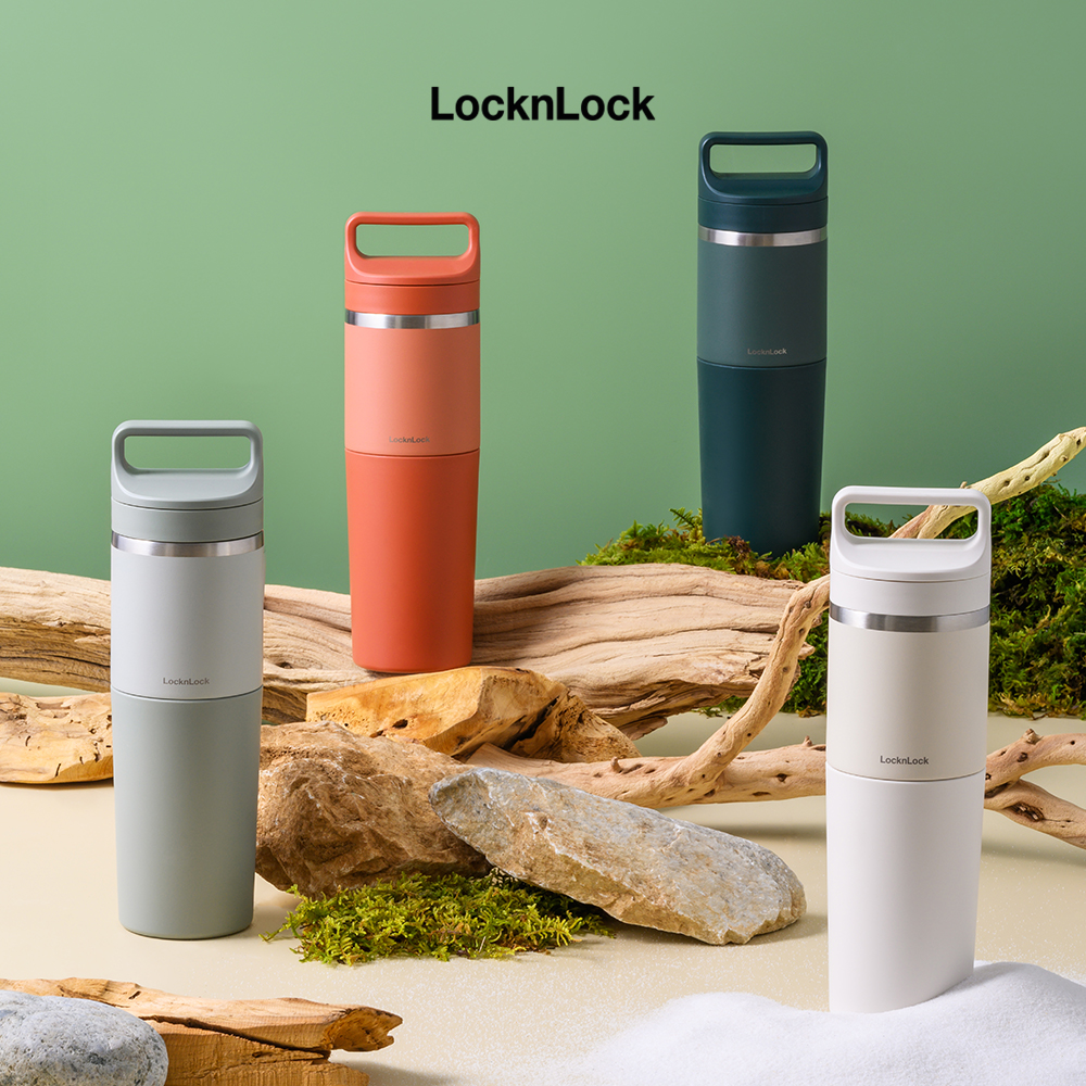Bình giữ nhiệt Slo 2in1 with tumbler LocknLock LHC4332 (Bình giữ nhiệt và cốc nhựa) 600ml