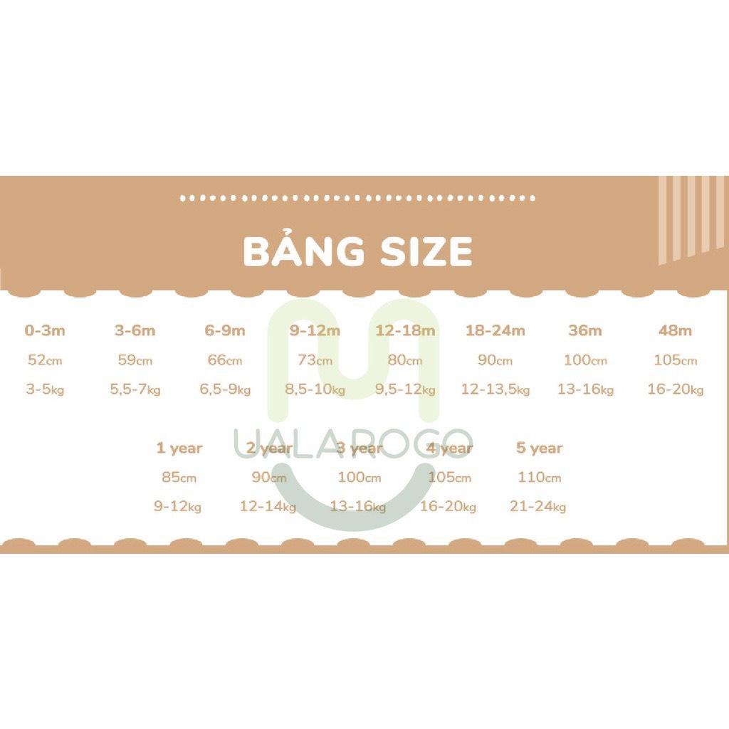 Body dài tay UalaRogo kẻ ngang cho bé sơ sinh đến 12 tháng chất liệu sợi tre