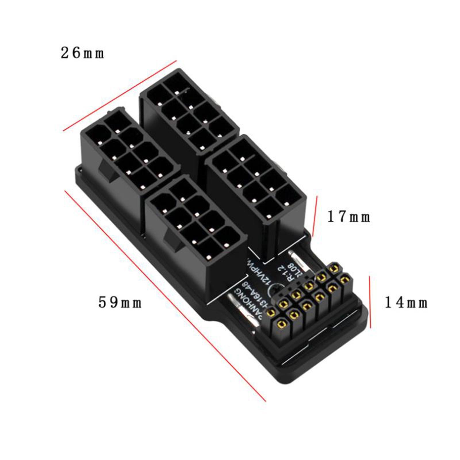 ATX3.0 12vhpwr 12+4P Power Steering Connector 4x8P to 40 Graphics Connector Easy to Use 600W Power Steering Connector