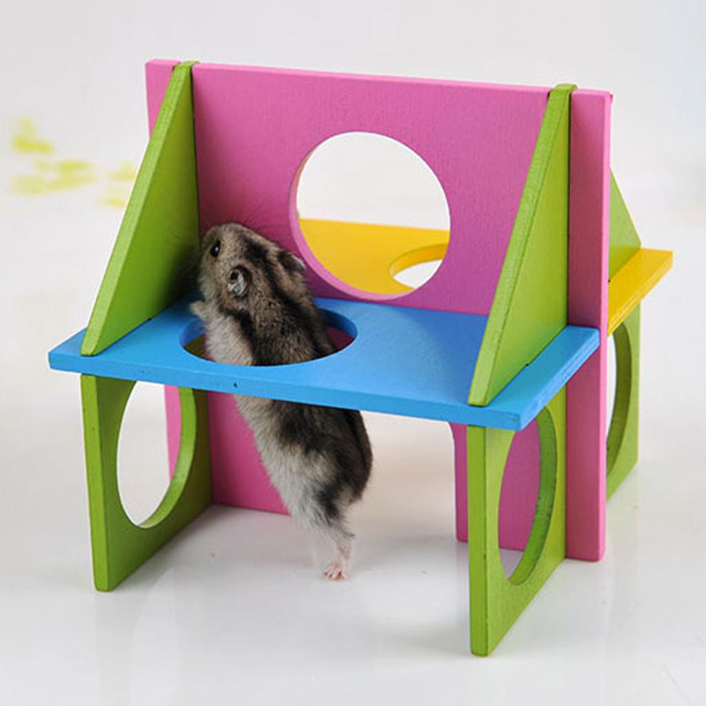 Hamster Supplies Gym Exercise Wood House Toy for Dwarf Hamster Mouse Rat