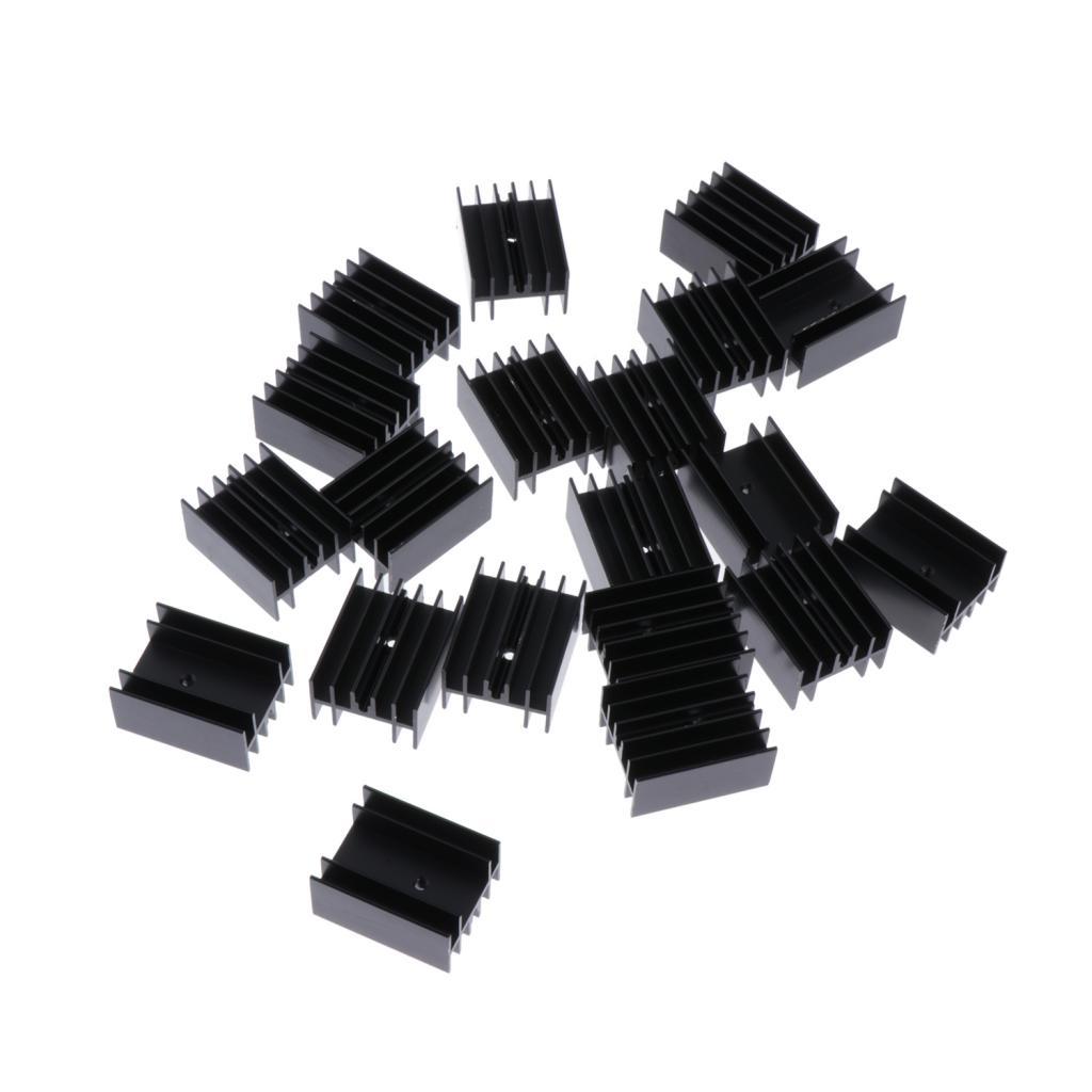 20x Aluminum Sink Radiator Cooling Fin + 20 Pieces Screws for MOS Transistor,